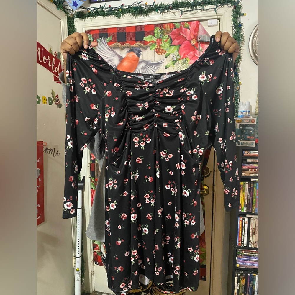 Floral Long-sleeve Dress
